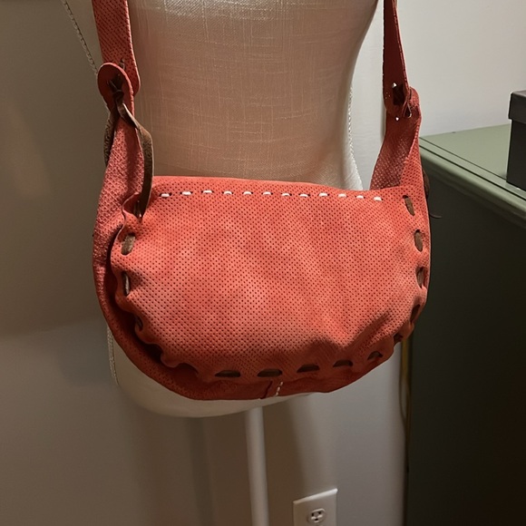 One of a kind, coral and brown trim Shoulder Bag - Picture 7 of 10